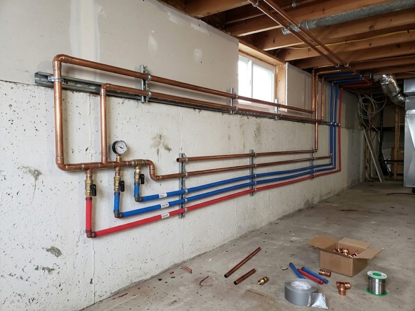 New PEX pipe installed